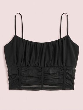 Garage Black Sheer Bustier Crop Top